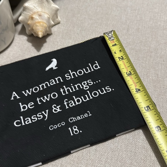 Free With $25 Purchase-ZipTop Pouch-Cute Coco Chanel Quote-Cotton Exterior-EUC - Picture 6 of 10